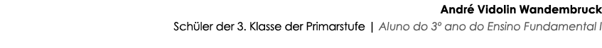 André Vidolin Wandembruck Schüler der 3  Klasse der Primarstufe   Aluno do 3  ano do Ensino Fundamental I