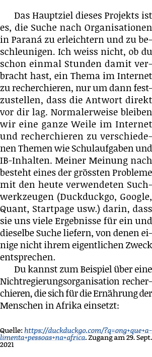 Das Hauptziel dieses Projekts ist es, die Suche nach Organisationen in Paraná zu erleichtern und zu beschleunigen  Ic   