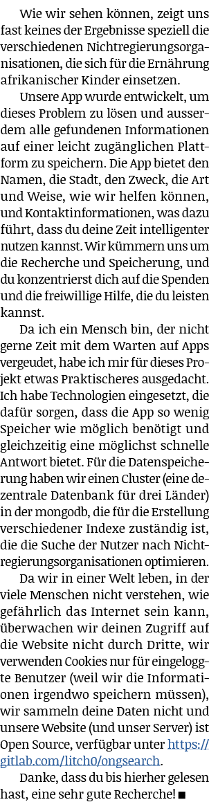 Wie wir sehen können, zeigt uns fast keines der Ergebnisse speziell die verschiedenen Nichtregierungsorganisationen,    