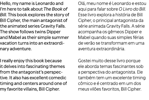 Hello, my name is Leonardo and I’m here to talk about The Book of Bill. This book explores the story of Bill Cipher, ...