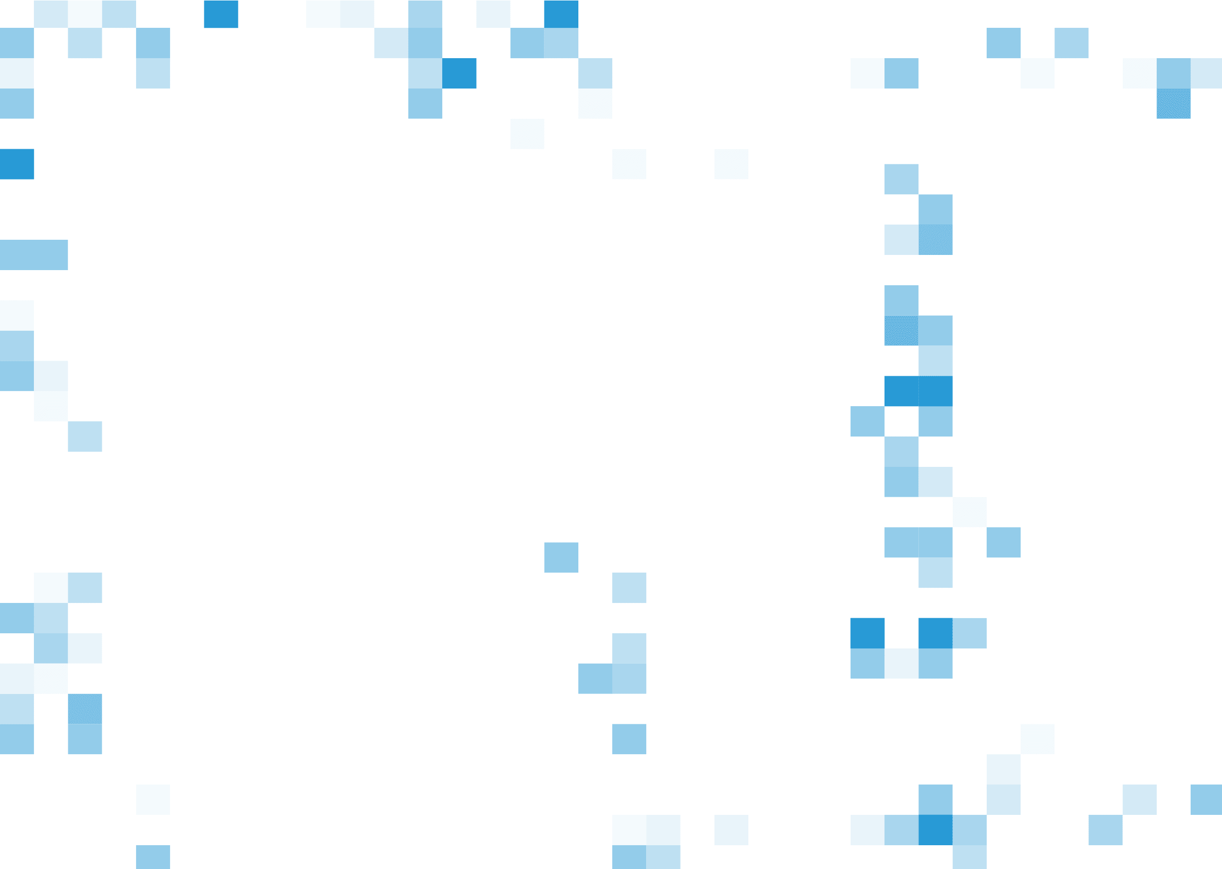 Abstract geometric white and blue squares pattern background and texture with copy space. Technology data style. Mosaic grid. Vector illustration