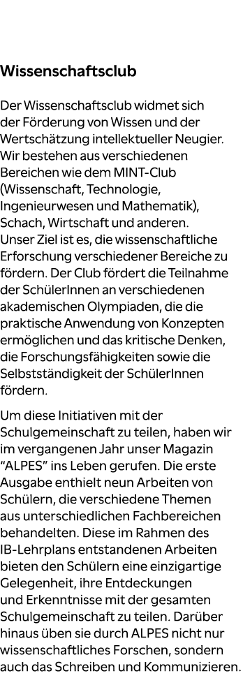 Wissenschaftsclub Der Wissenschaftsclub widmet sich der F rderung von Wissen und der Wertsch tzung intellektueller Ne...