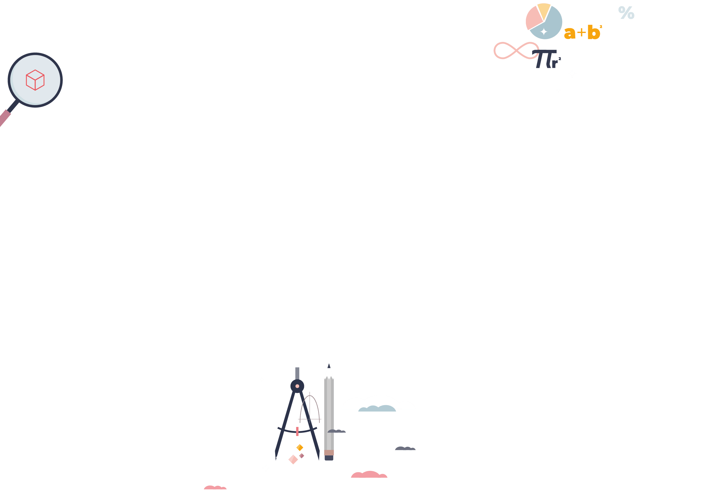 Mathematics as algebra, geometry and physics study tiny person concept. Numbers and equations knowledge with university education learning vector illustration. Formulas and arithmetic science teaching