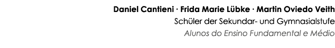 Daniel Cantieni ∙ Frida Marie L bke ∙ Martin Oviedo Veith Sch ler der Sekundar- und Gymnasialstufe Alunos do Ensino F...