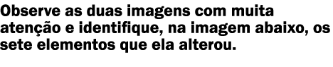 Observe as duas imagens com muita aten o e identifique, na imagem abaixo, os sete elementos que ela alterou.