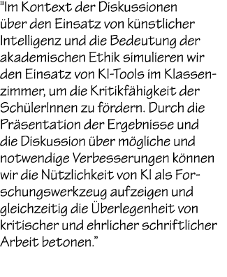 \“Im Kontext der Diskussionen ber den Einsatz von k nstlicher Intelligenz und die Bedeutung der akademischen Ethik s...
