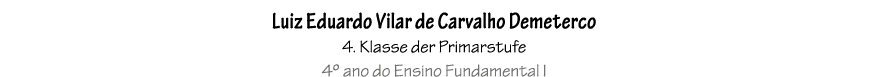 Luiz Eduardo Vilar de Carvalho Demeterco 4. Klasse der Primarstufe 4º ano do Ensino Fundamental I