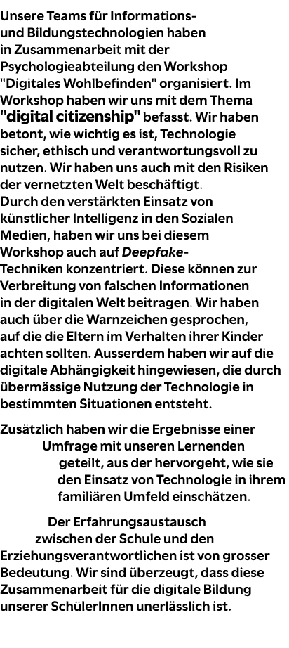 Unsere Teams f r Informations und Bildungstechnologien haben in Zusammenarbeit mit der Psychologieabteilung den Works...