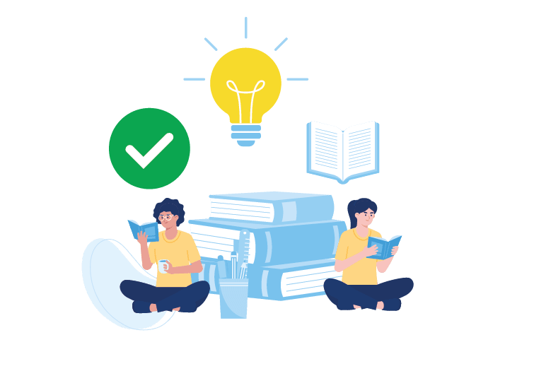 Studying together trending concept flat illustration