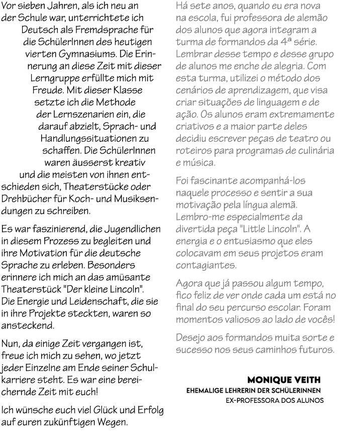 Vor sieben Jahren, als ich neu an der Schule war, unterrichtete ich Deutsch als Fremdsprache f r die Sch lerInnen des...