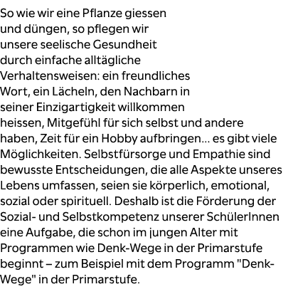 So wie wir eine Pflanze giessen und d ngen, so pflegen wir unsere seelische Gesundheit durch einfache allt gliche Ver...