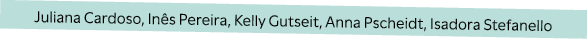 Juliana Cardoso, In s Pereira, Kelly Gutseit, Anna Pscheidt, Isadora Stefanello 