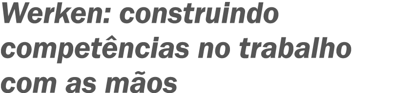 Werken: construindo compet ncias no trabalho com as m os