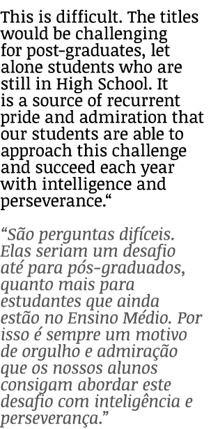 This is difficult. The titles would be challenging for post-graduates, let alone students who are still in High Schoo...
