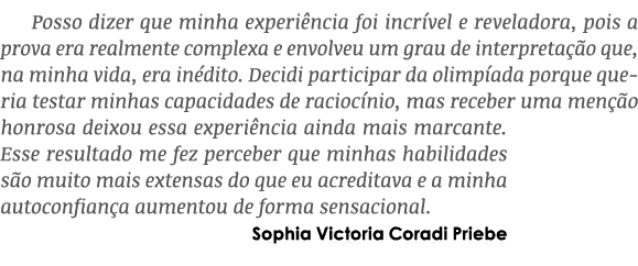 Posso dizer que minha experi ncia foi incr vel e reveladora, pois a prova era realmente complexa e envolveu um grau d...